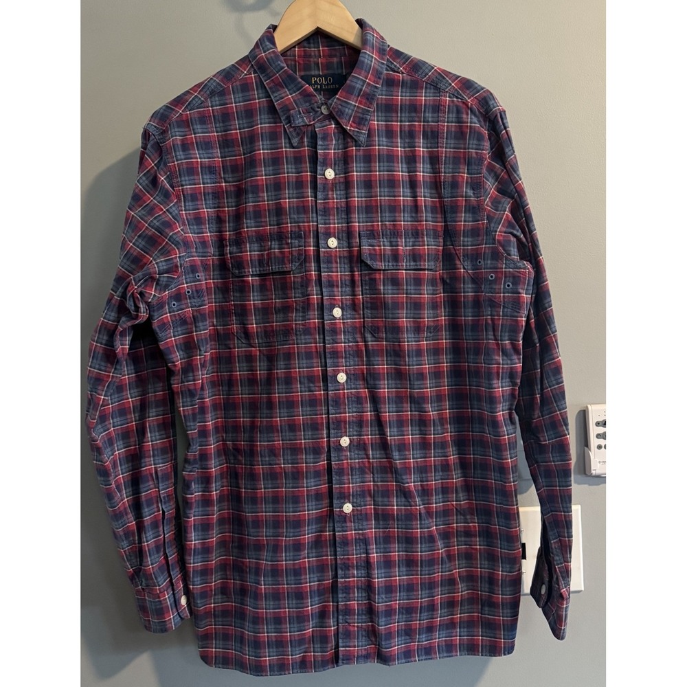 Polo Ralph Lauren Shirt US RL Naval Reserve Cotton Flannel Button Up Large